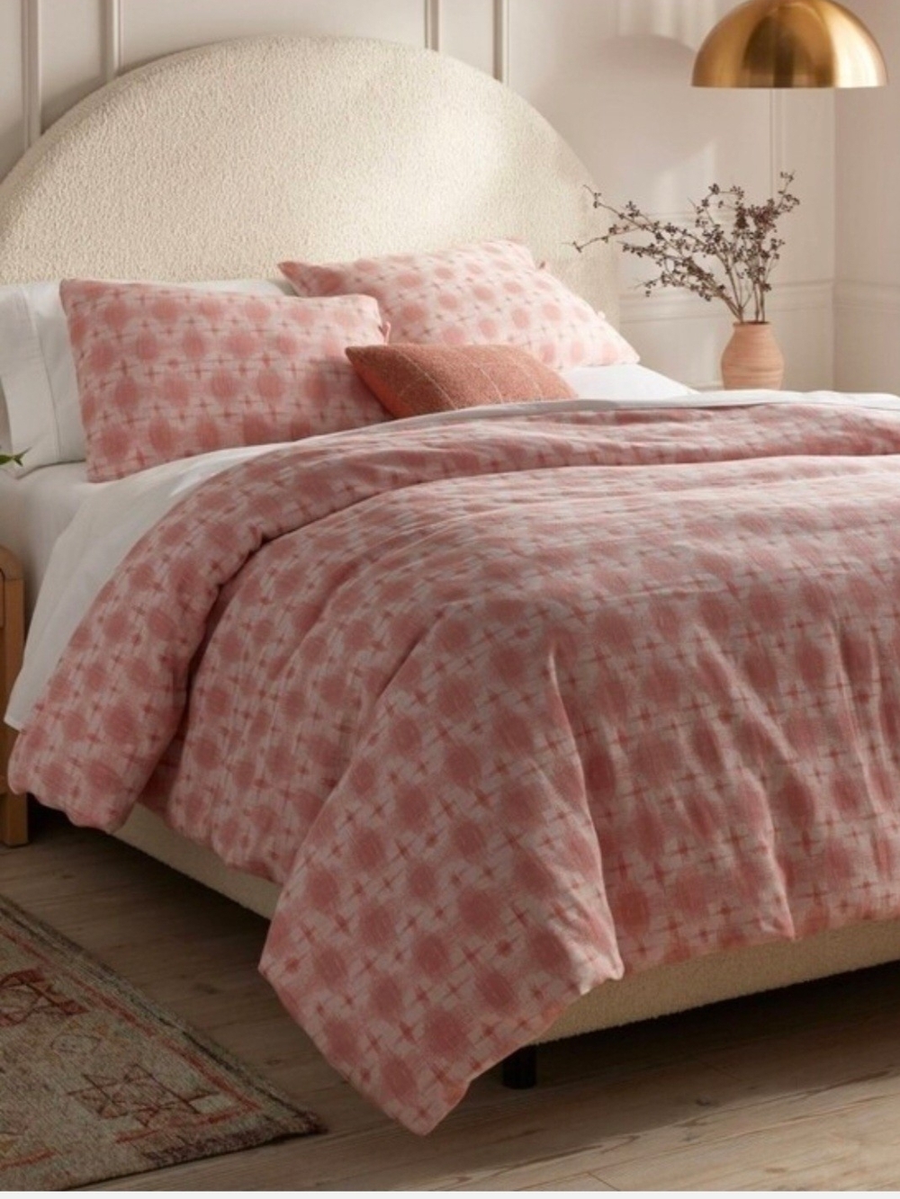 NEW Threshold King Yarn Dyed Cotton Duvet Cover Set – Blush Pink